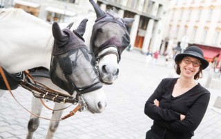 Fiakerin Susita Fink und ihre Pferde