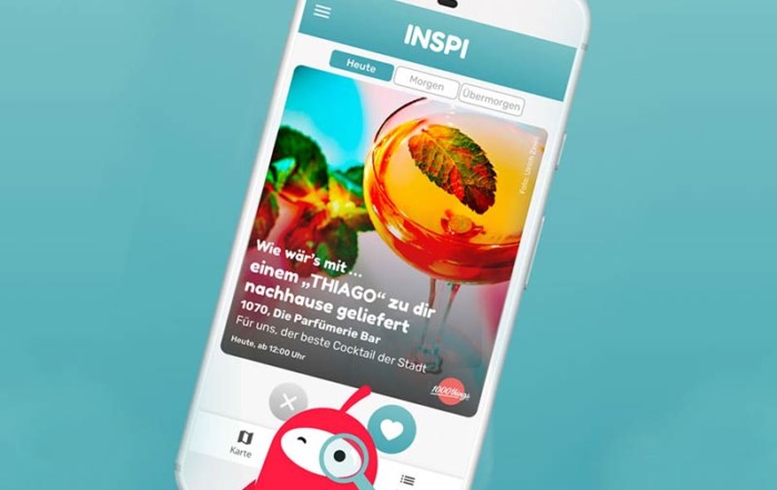 Mobiltelefon mit INSPI App am Display